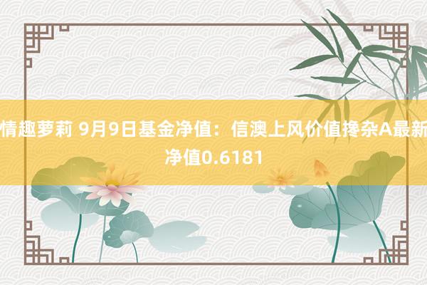 情趣萝莉 9月9日基金净值：信澳上风价值搀杂A最新净值0.6181