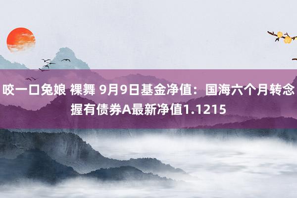 咬一口兔娘 裸舞 9月9日基金净值：国海六个月转念握有债券A最新净值1.1215