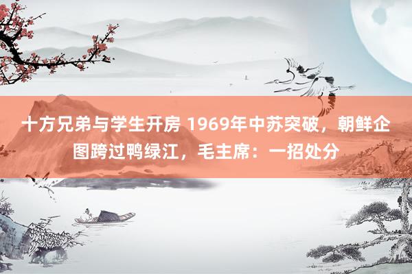 十方兄弟与学生开房 1969年中苏突破，朝鲜企图跨过鸭绿江，毛主席：一招处分