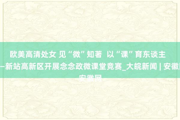 欧美高清处女 见“微”知著  以“课”育东谈主  ——新站高新区开展念念政微课堂竞赛_大皖新闻 | 安徽网