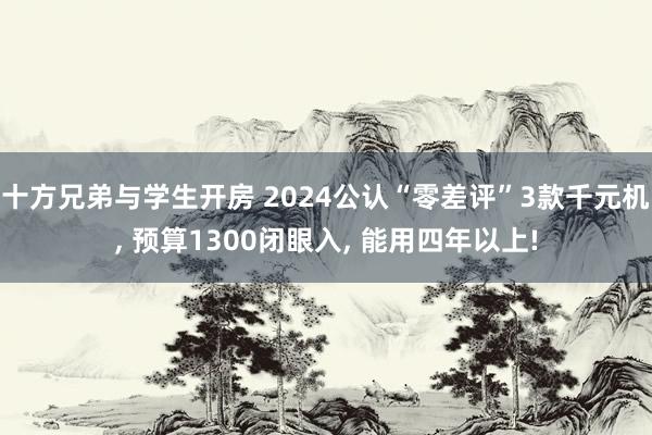 十方兄弟与学生开房 2024公认“零差评”3款千元机， 预算1300闭眼入， 能用四年以上!