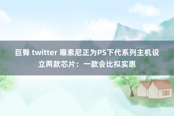 巨臀 twitter 曝索尼正为PS下代系列主机设立两款芯片：一款会比拟实惠