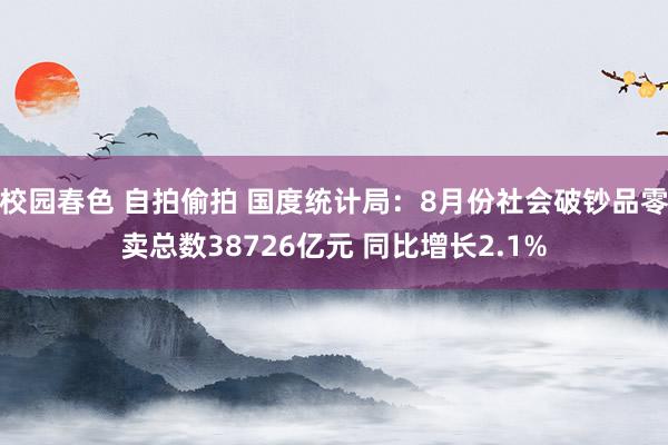 校园春色 自拍偷拍 国度统计局：8月份社会破钞品零卖总数38726亿元 同比增长2.1%