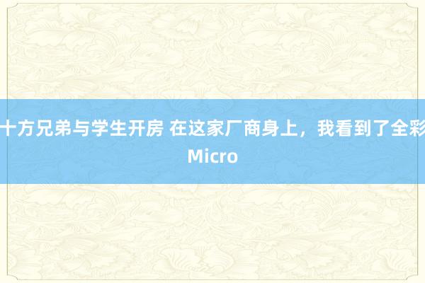 十方兄弟与学生开房 在这家厂商身上，我看到了全彩Micro