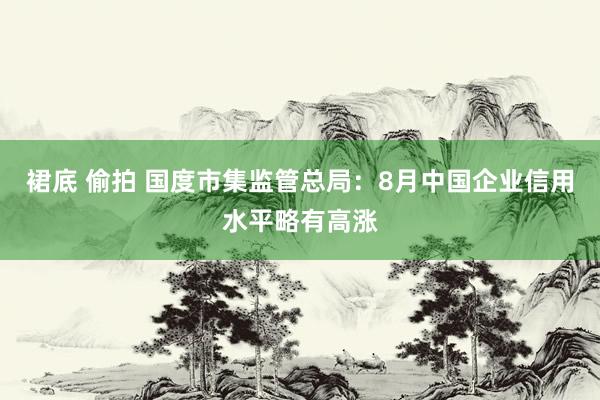 裙底 偷拍 国度市集监管总局：8月中国企业信用水平略有高涨