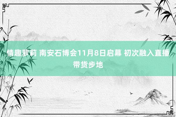 情趣萝莉 南安石博会11月8日启幕 初次融入直播带货步地