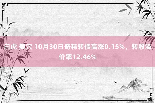 白虎 美穴 10月30日奇精转债高涨0.15%，转股溢价率12.46%