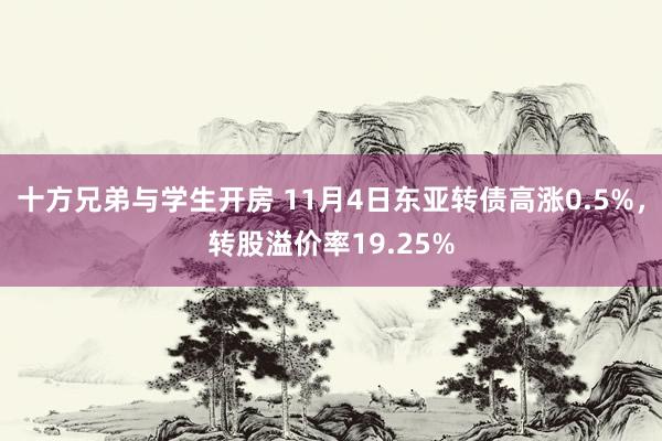 十方兄弟与学生开房 11月4日东亚转债高涨0.5%，转股溢价率19.25%