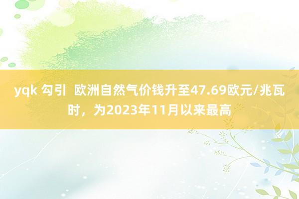 yqk 勾引  欧洲自然气价钱升至47.69欧元/兆瓦时，为2023年11月以来最高