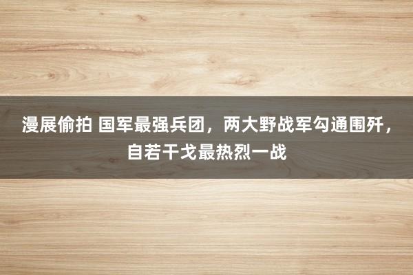 漫展偷拍 国军最强兵团，两大野战军勾通围歼，自若干戈最热烈一战