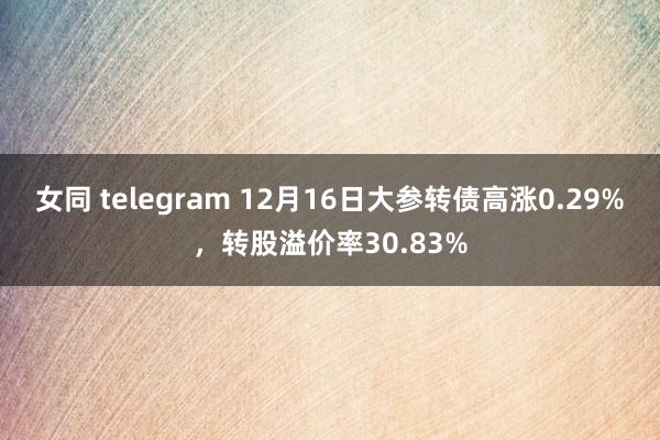 女同 telegram 12月16日大参转债高涨0.29%，转股溢价率30.83%