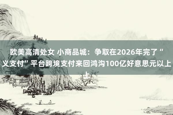 欧美高清处女 小商品城：争取在2026年完了“义支付”平台跨境支付来回鸿沟100亿好意思元以上