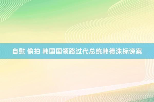 自慰 偷拍 韩国国领路过代总统韩德洙标谤案