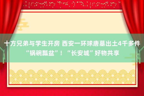 十方兄弟与学生开房 西安一环球唐墓出土4千多件“锅碗瓢盆”！“长安城”好物共享