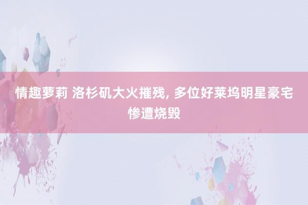 情趣萝莉 洛杉矶大火摧残， 多位好莱坞明星豪宅惨遭烧毁