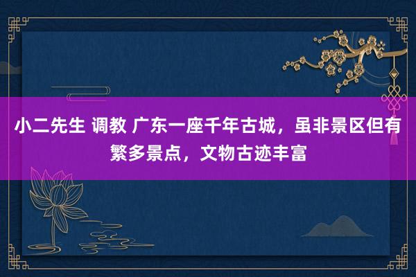 小二先生 调教 广东一座千年古城，虽非景区但有繁多景点，文物古迹丰富