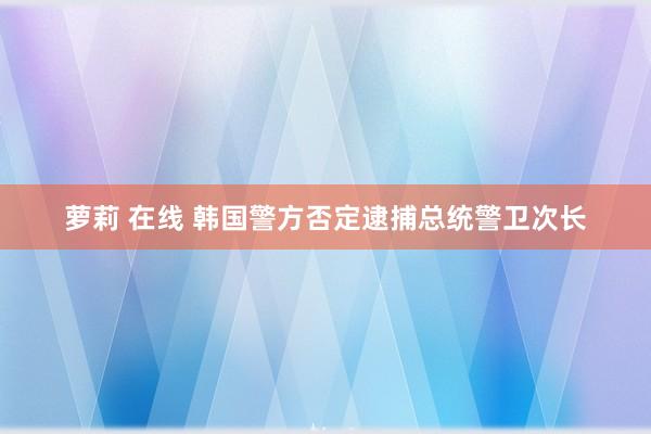 萝莉 在线 韩国警方否定逮捕总统警卫次长